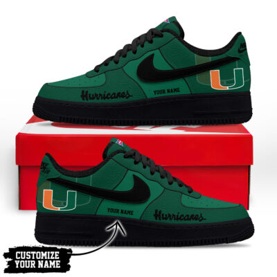 Alternative view of Miami Hurricanes | Premium NCAA Custom AF1 Shoes