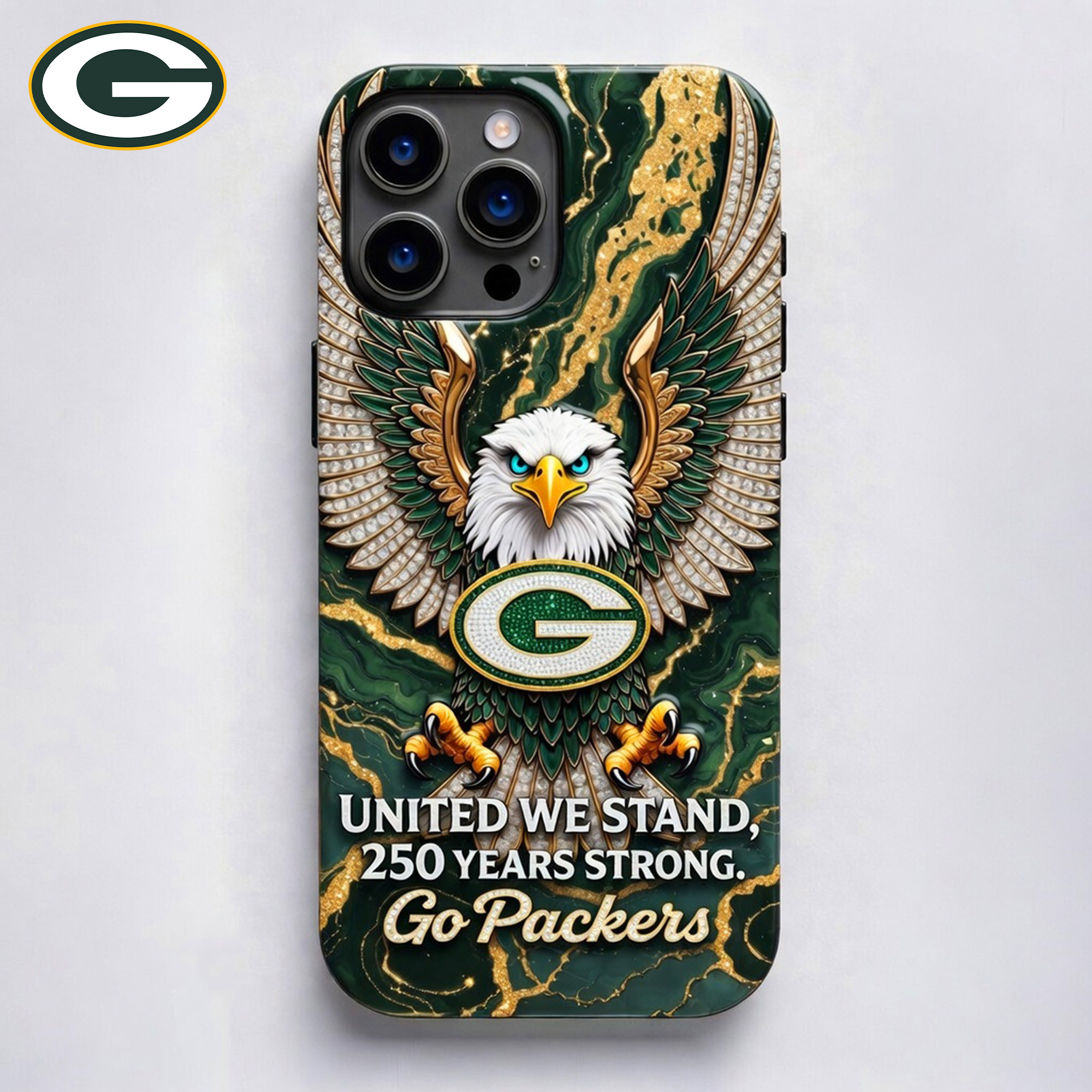 Green Bay Packers | Premium NFL 250 Years Of America Freedom Luxury Phone Case