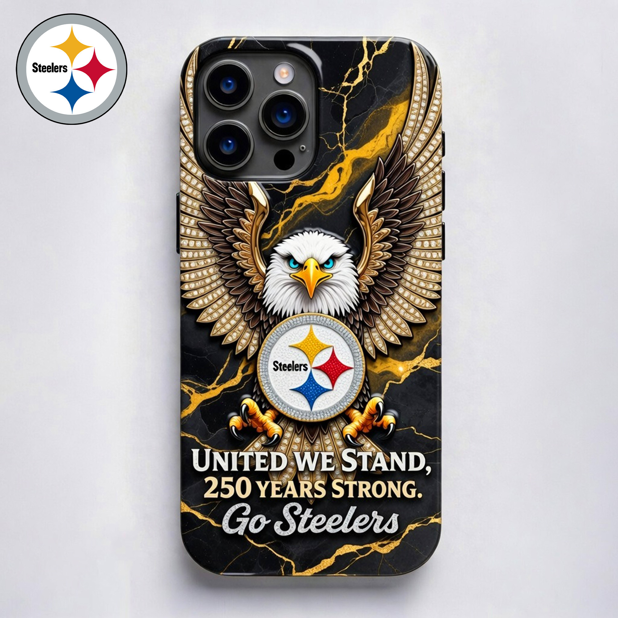 Pittsburgh Steelers | Premium NFL 250 Years Of America Freedom Luxury Phone Case