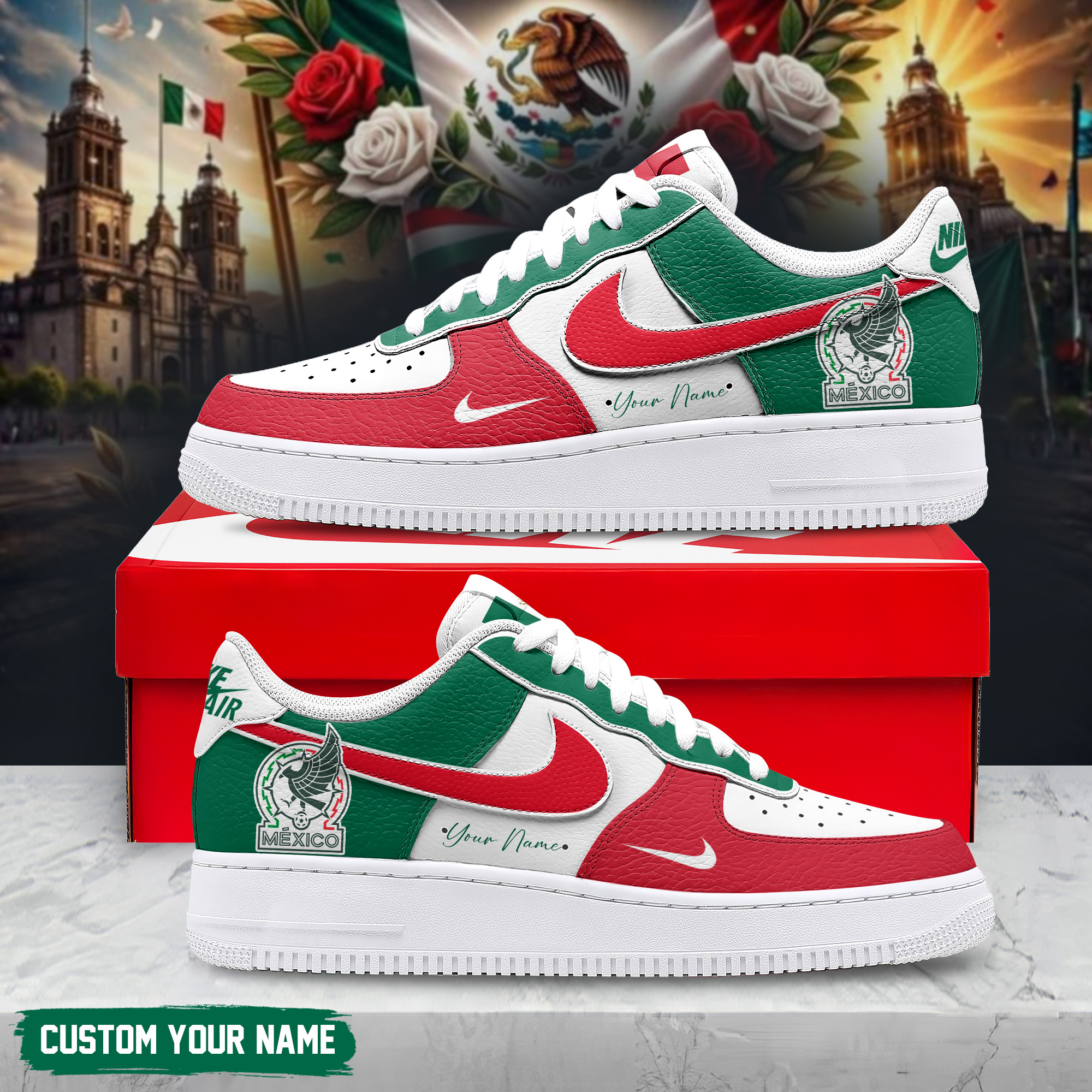 Mexico | Premium WC26 Custom AF1 Shoes