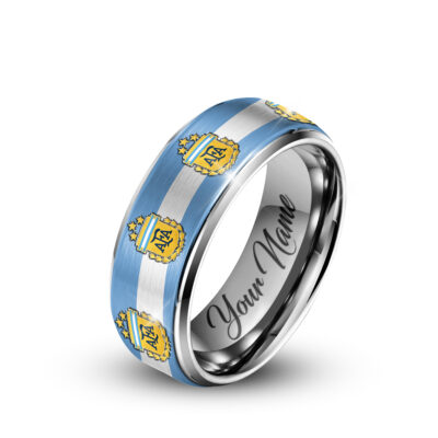 Alternative view of Argentina | Premium WC26 National Team Silver Tungsten Ring