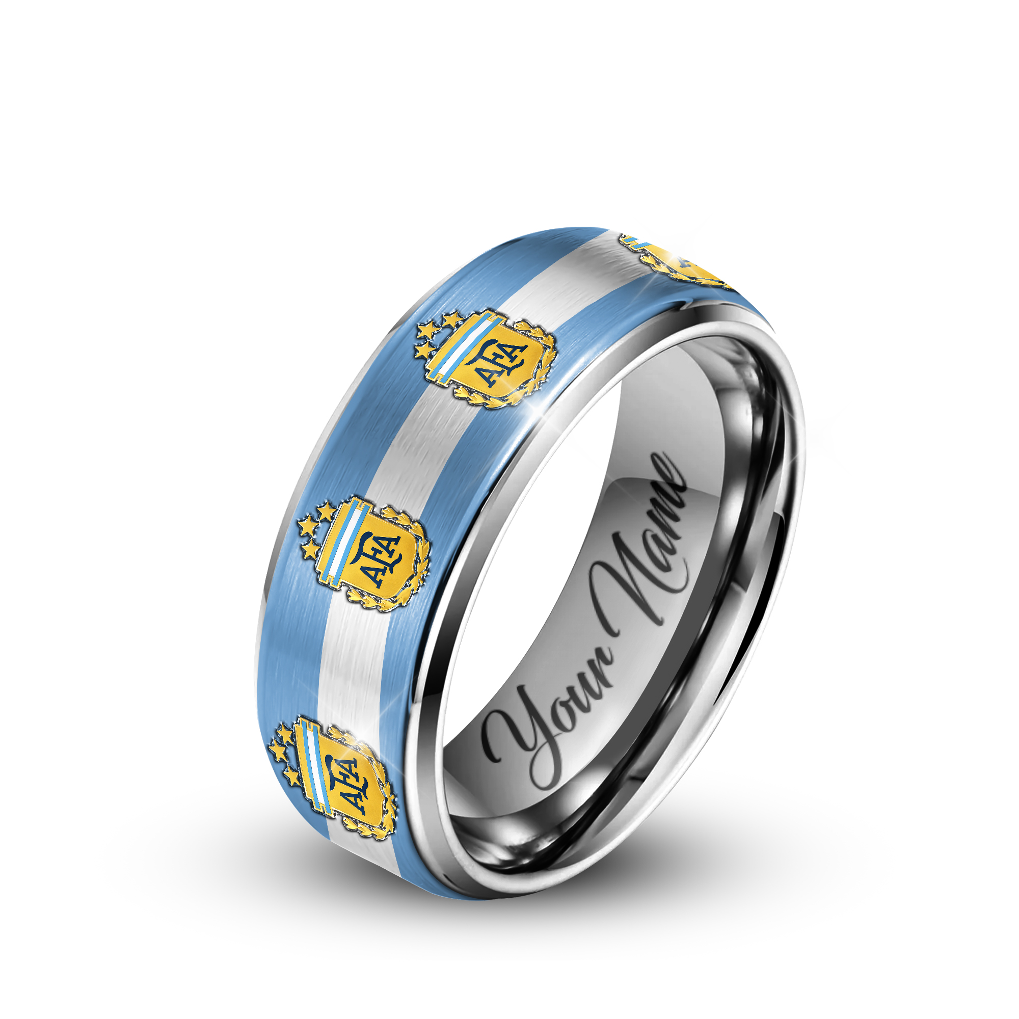 Argentina | Premium WC26 National Team Silver Tungsten Ring - Image 2