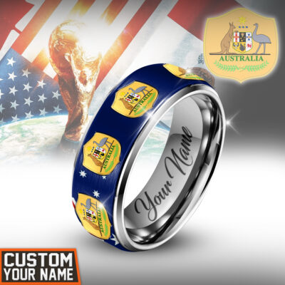Australia | Premium WC26 National Team Silver Tungsten Ring
