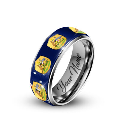 Alternative view of Australia | Premium WC26 National Team Silver Tungsten Ring