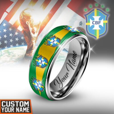 Brazil | Premium WC26 National Team Silver Tungsten Ring - 5