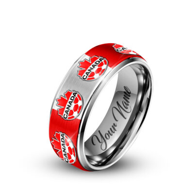 Alternative view of Canada | Premium WC26 National Team Silver Tungsten Ring