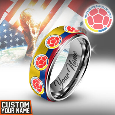 Colombia | Premium WC26 National Team Silver Tungsten Ring
