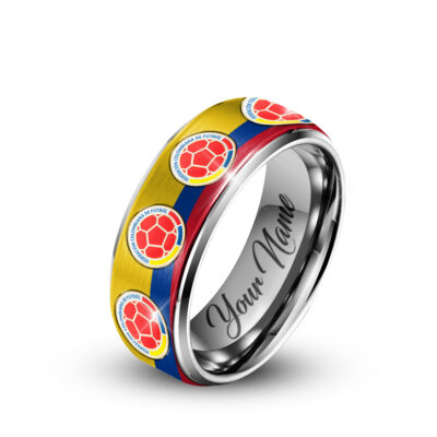 Alternative view of Colombia | Premium WC26 National Team Silver Tungsten Ring