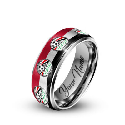Alternative view of Egypt | Premium WC26 National Team Silver Tungsten Ring