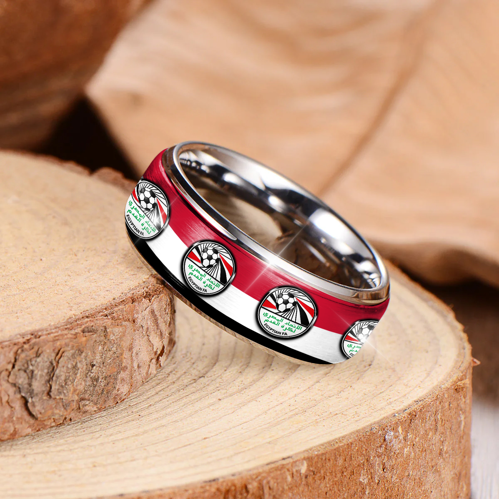 Egypt | Premium WC26 National Team Silver Tungsten Ring - Image 3