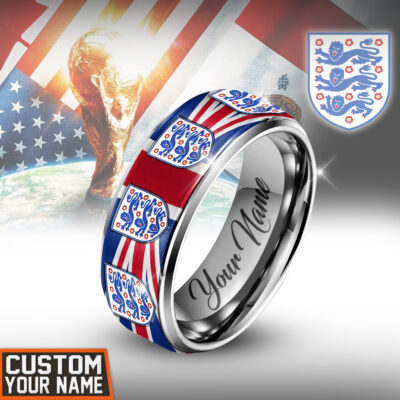 England | Premium WC26 National Team Silver Tungsten Ring