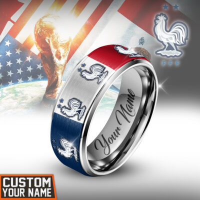 France | Premium WC26 National Team Silver Tungsten Ring - 6