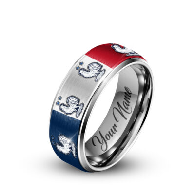 Alternative view of France | Premium WC26 National Team Silver Tungsten Ring