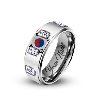 Alternative view of Korea Republic | Premium WC26 National Team Silver Tungsten Ring