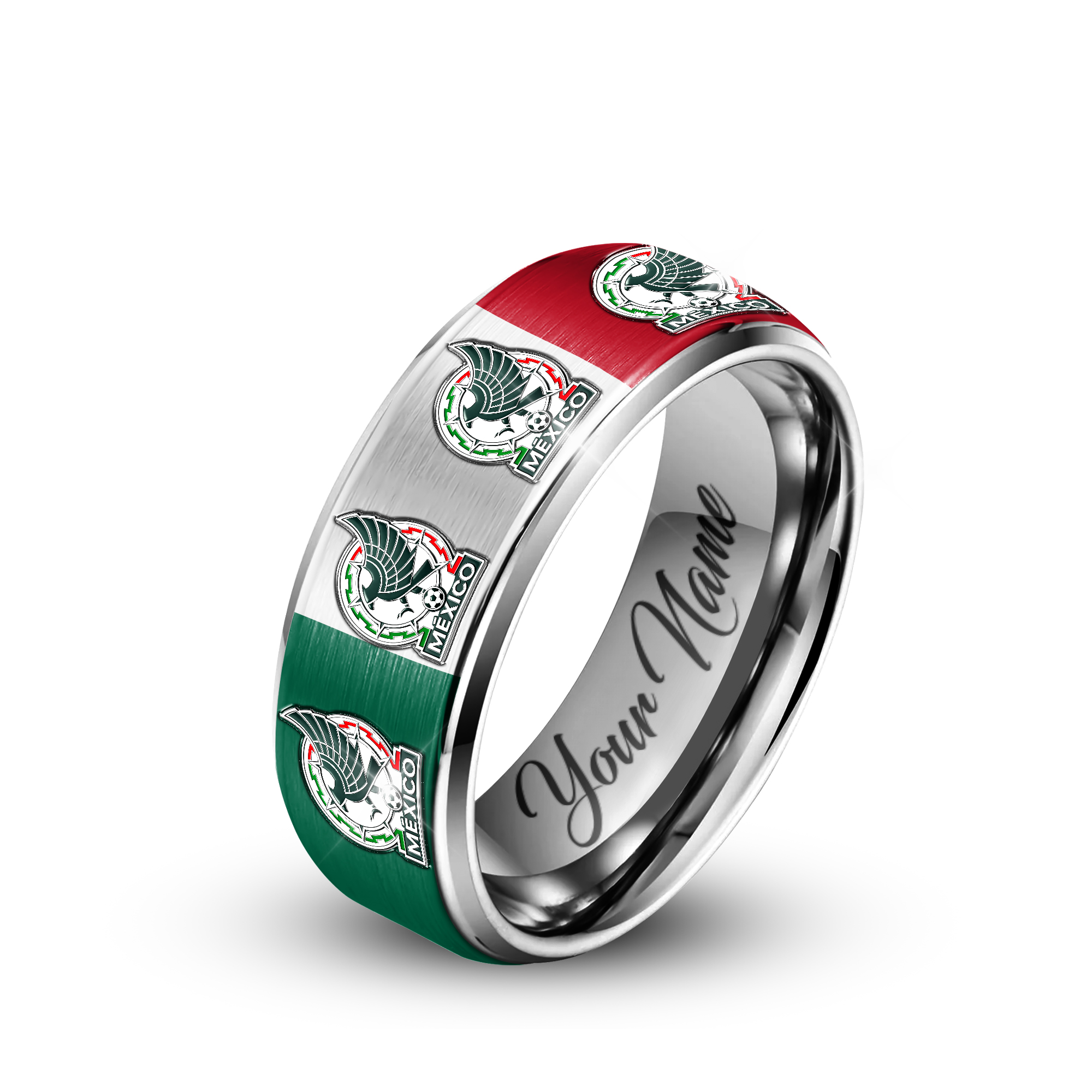 Mexico | Premium WC26 National Team Silver Tungsten Ring - Image 2