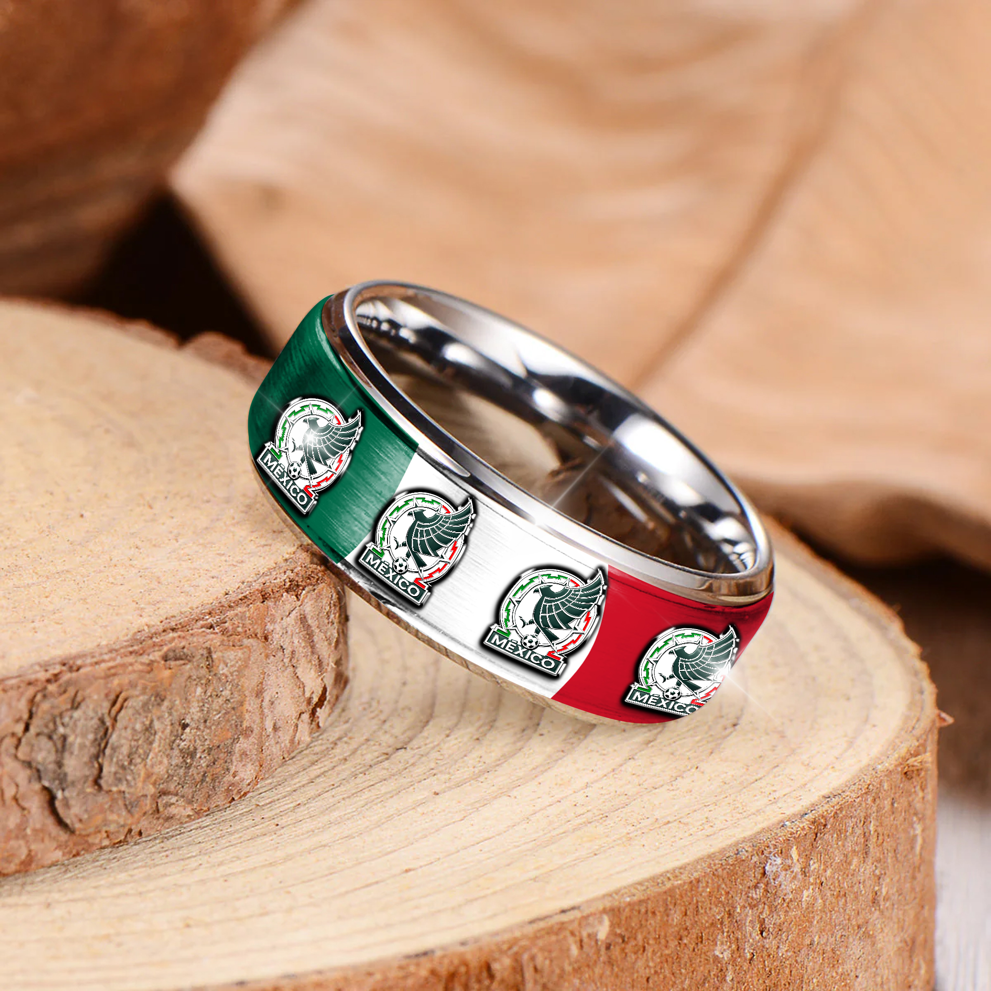 Mexico | Premium WC26 National Team Silver Tungsten Ring - Image 3