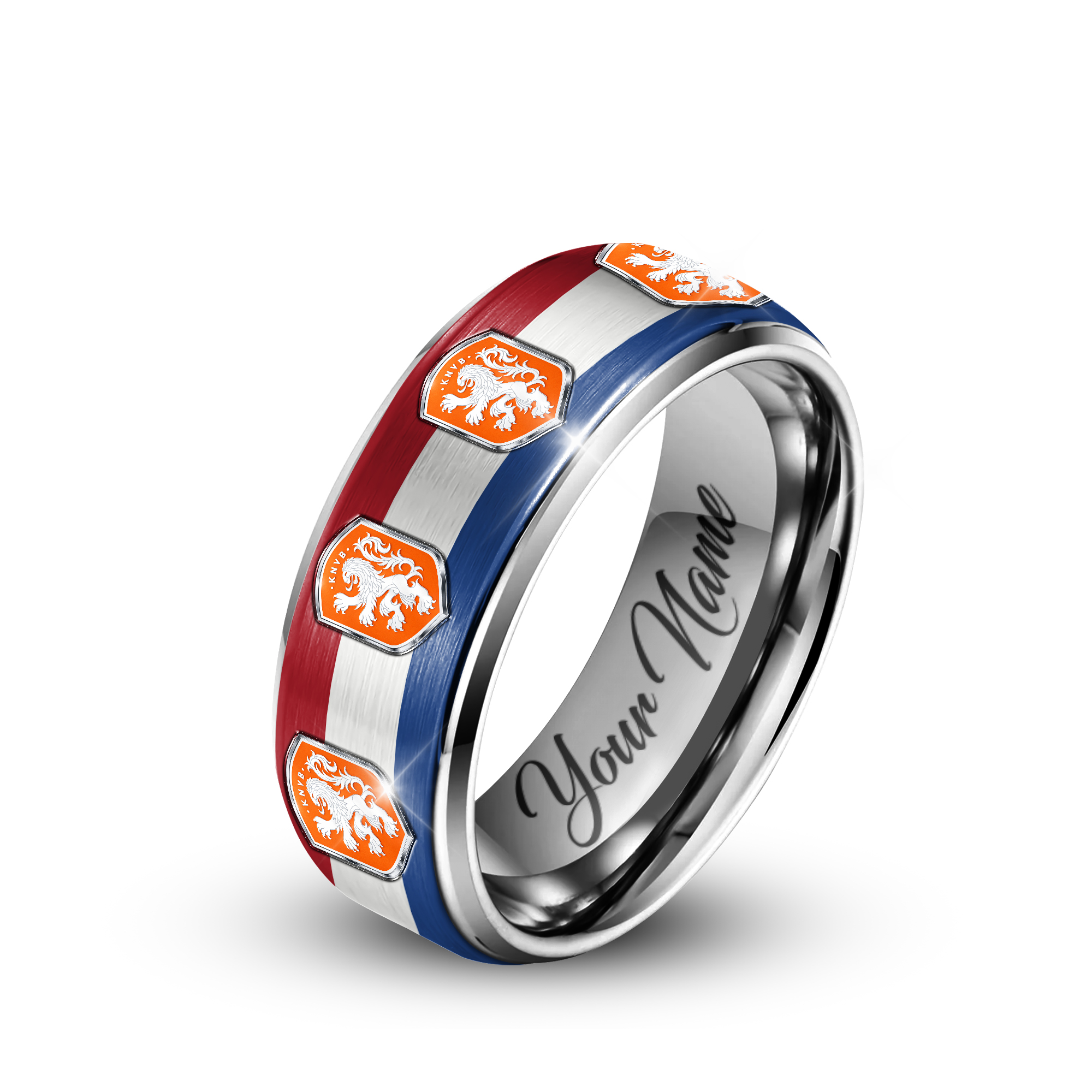 Netherlands | Premium WC26 National Team Silver Tungsten Ring - Image 2