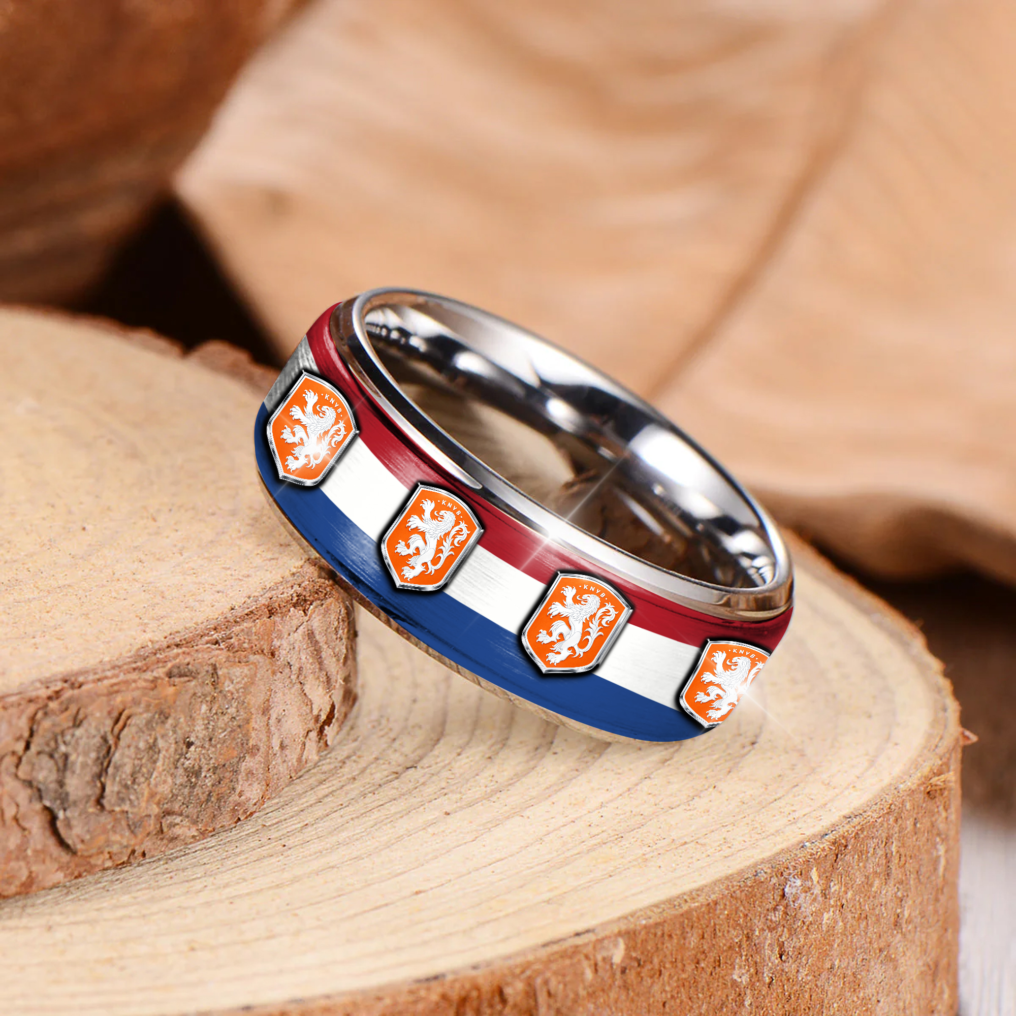 Netherlands | Premium WC26 National Team Silver Tungsten Ring - Image 3