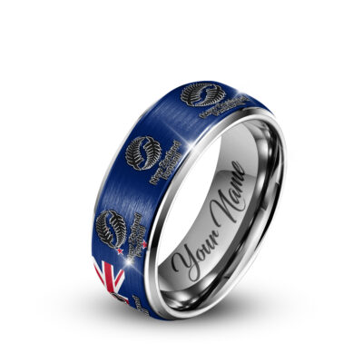 Alternative view of New Zealand | Premium WC26 National Team Silver Tungsten Ring
