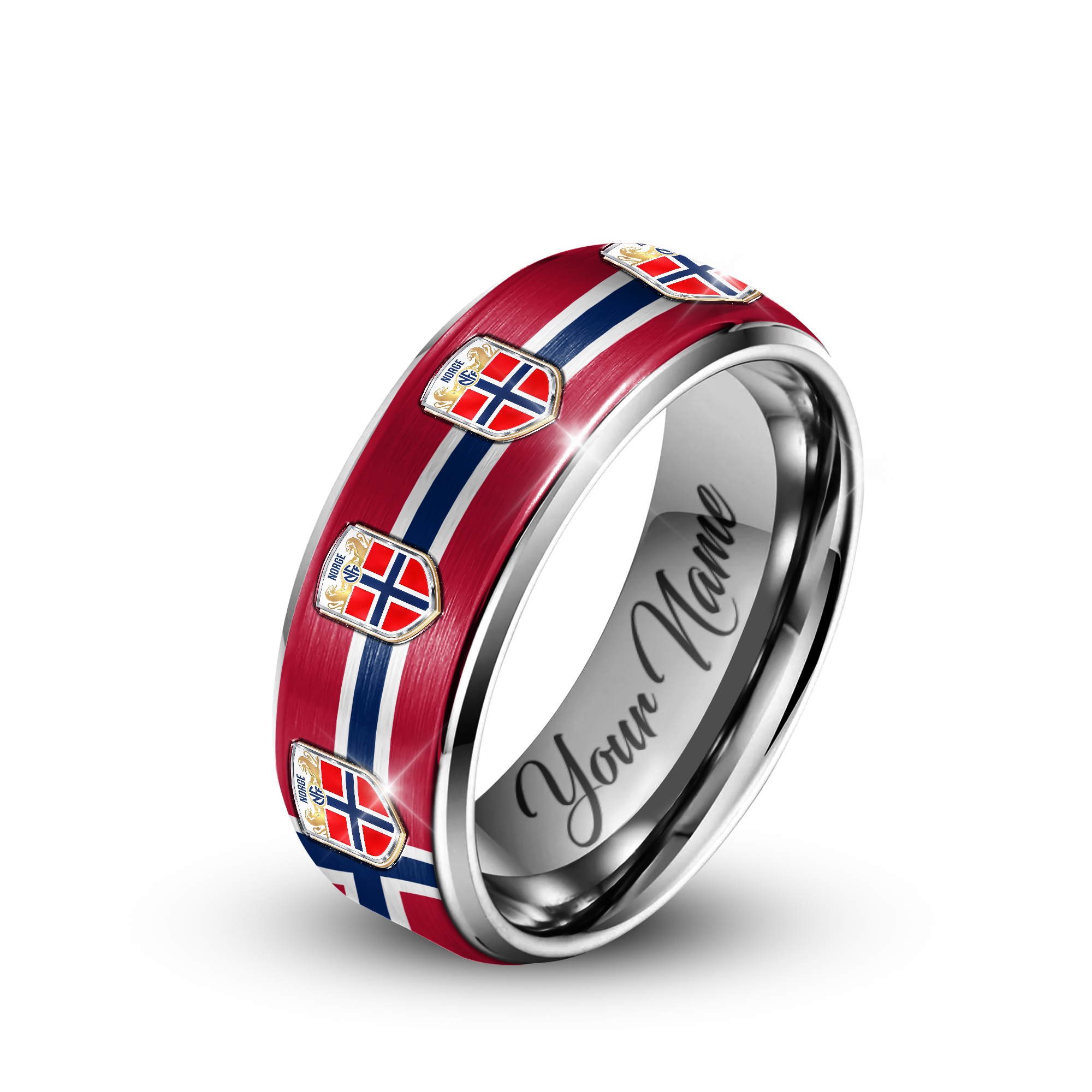 Norway | Premium WC26 National Team Silver Tungsten Ring - Image 2