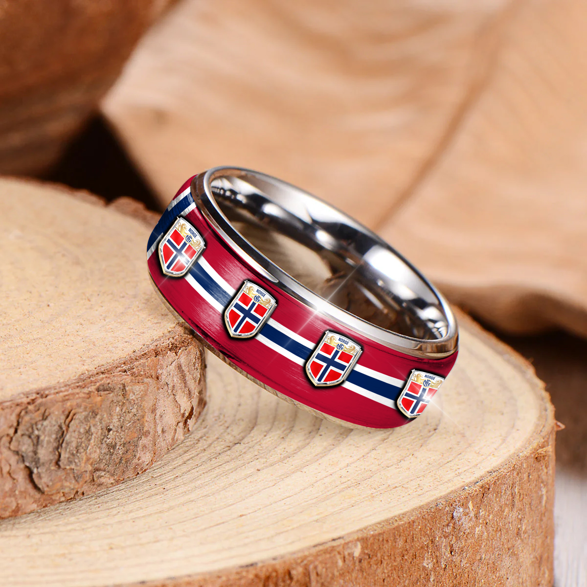 Norway | Premium WC26 National Team Silver Tungsten Ring - Image 3