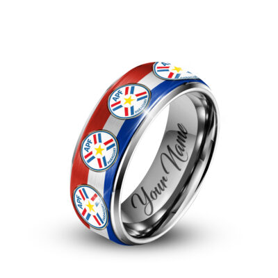 Alternative view of Paraguay | Premium WC26 National Team Silver Tungsten Ring