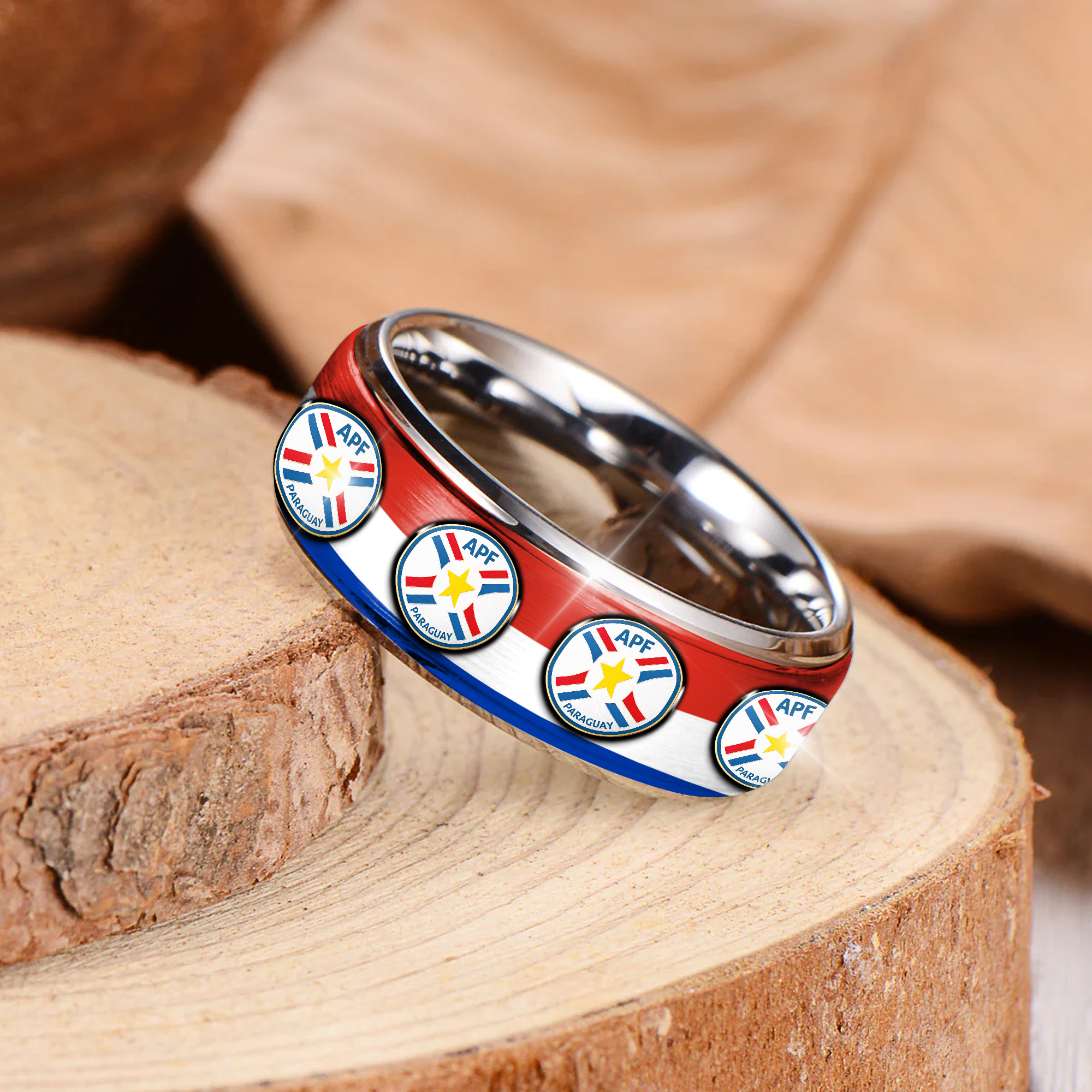 Paraguay | Premium WC26 National Team Silver Tungsten Ring - Image 3