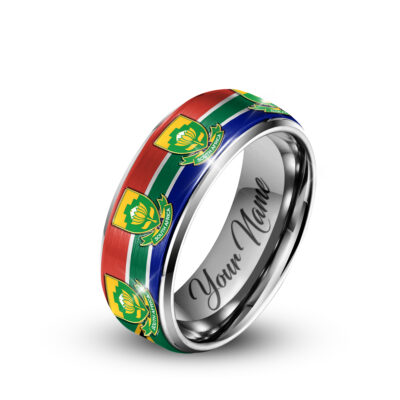 Alternative view of South Africa | Premium WC26 National Team Silver Tungsten Ring