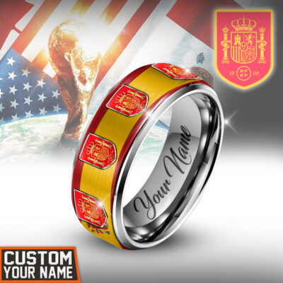 Spain | Premium WC26 National Team Silver Tungsten Ring