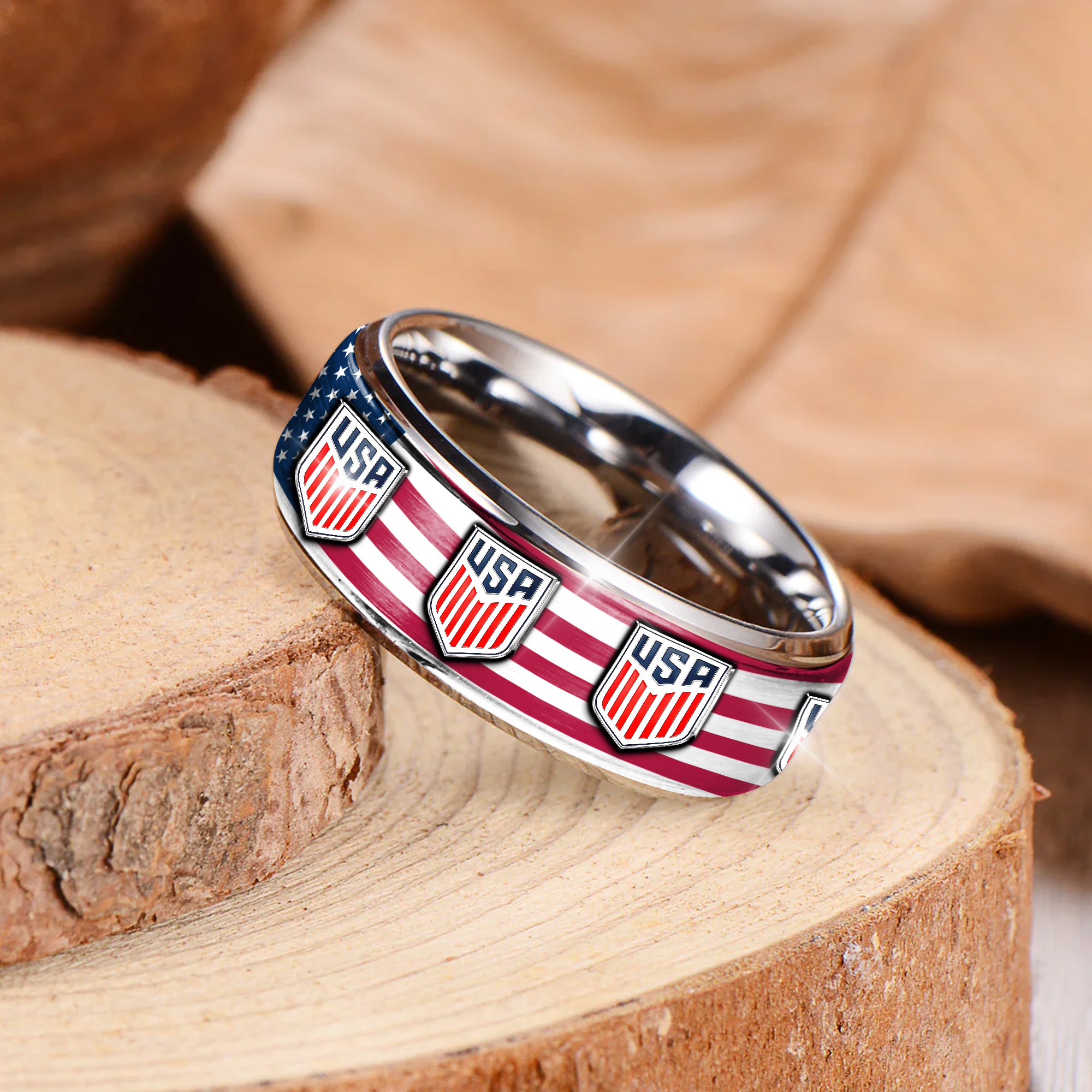 United States | Premium WC26 National Team Silver Tungsten Ring - Image 3