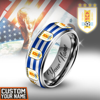 Uruguay | Premium WC26 National Team Silver Tungsten Ring