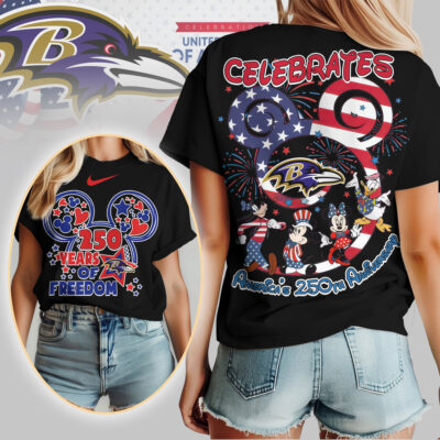 Baltimore Ravens | Premium NFL Mickey Celebrates America 250th Anniversary Women Shirt