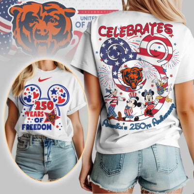 Chicago Bears | Premium NFL Mickey Celebrates America 250th Anniversary Women Shirt