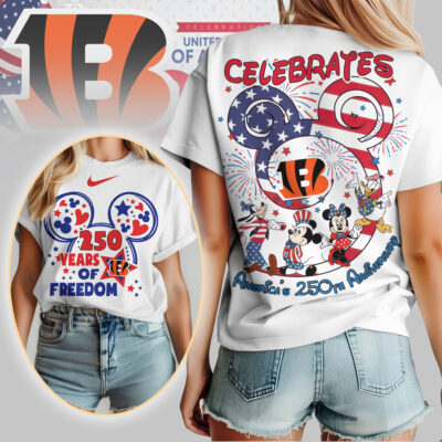 Cincinnati Bengals | Premium NFL Mickey Celebrates America 250th Anniversary Women Shirt