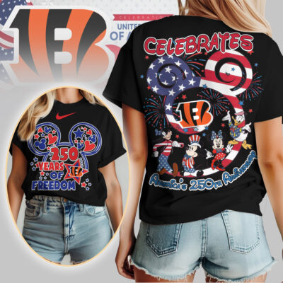 Cincinnati Bengals | Premium NFL Mickey Celebrates America 250th Anniversary Women Shirt