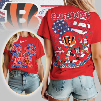 Cincinnati Bengals | Premium NFL Mickey Celebrates America 250th Anniversary Women Shirt