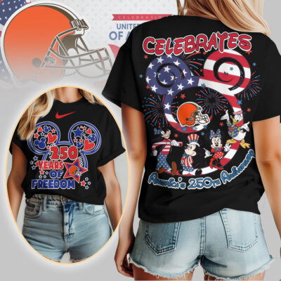 Cleveland Browns | Premium NFL Mickey Celebrates America 250th Anniversary Women Shirt
