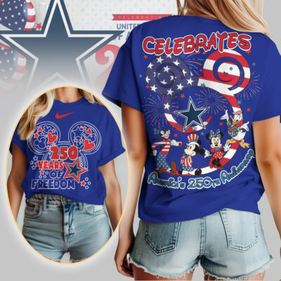 Dallas Cowboys | Premium NFL Mickey Celebrates America 250th Anniversary Women Shirt