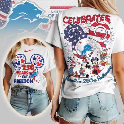 Detroit Lions | Premium NFL Mickey Celebrates America 250th Anniversary Women Shirt