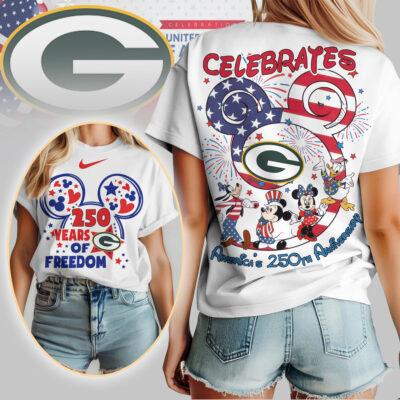 Green Bay Packers | Premium NFL Mickey Celebrates America 250th Anniversary Women Shirt