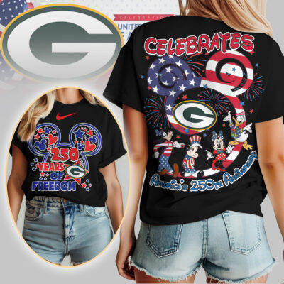 Green Bay Packers | Premium NFL Mickey Celebrates America 250th Anniversary Women Shirt