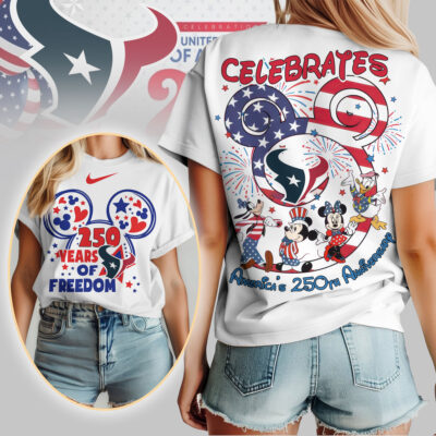 Houston Texans | Premium NFL Mickey Celebrates America 250th Anniversary Women Shirt