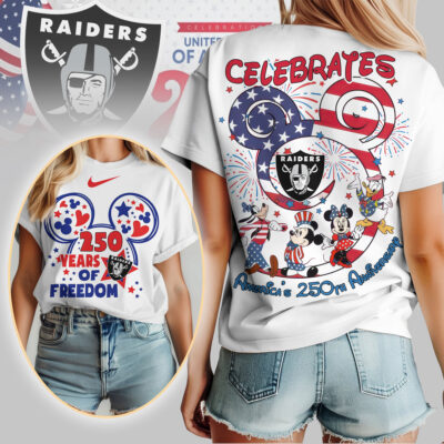 Las Vegas Raiders | Premium NFL Mickey Celebrates America 250th Anniversary Women Shirt