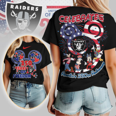 Las Vegas Raiders | Premium NFL Mickey Celebrates America 250th Anniversary Women Shirt