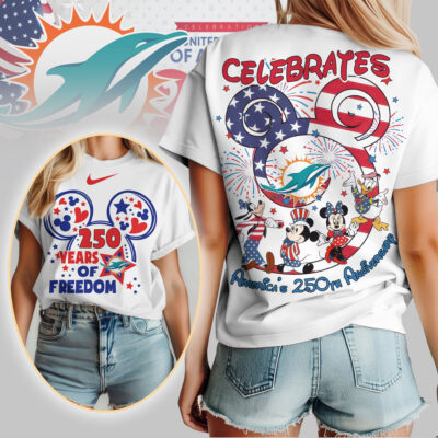 Miami Dolphins | Premium NFL Mickey Celebrates America 250th Anniversary Women Shirt