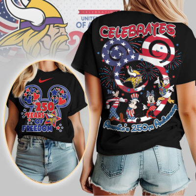 Minnesota Vikings | Premium NFL Mickey Celebrates America 250th Anniversary Women Shirt