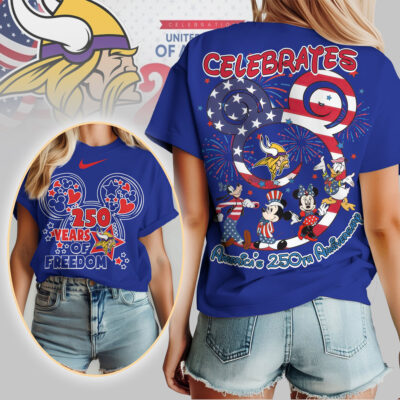 Minnesota Vikings | Premium NFL Mickey Celebrates America 250th Anniversary Women Shirt