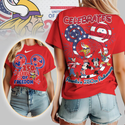 Minnesota Vikings | Premium NFL Mickey Celebrates America 250th Anniversary Women Shirt