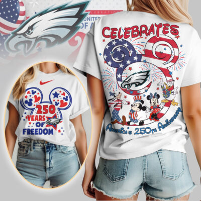 Philadelphia Eagles | Premium NFL Mickey Celebrates America 250th Anniversary Women Shirt