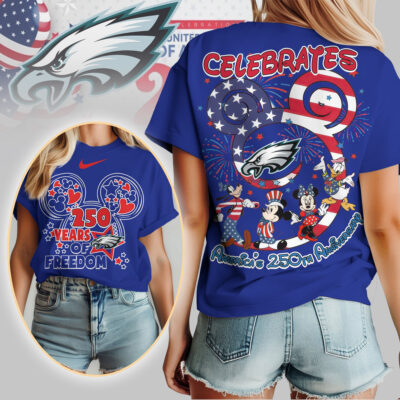 Philadelphia Eagles | Premium NFL Mickey Celebrates America 250th Anniversary Women Shirt